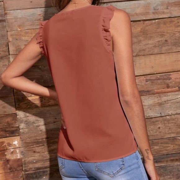 Boho ruffle sleeve button down blouse - Picture 4 of 16